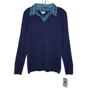 Izod Cable Knit Collared Sweater